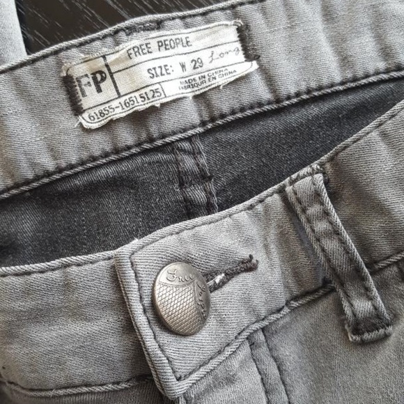 Free people jeans skinny grey distressed long - Picture 5 of 8